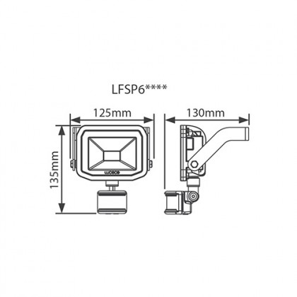 Luceco Guardian Slimline LED Floodlight with PIR 3000K Warm White 8W 600 Lumen (LFSP6B130)