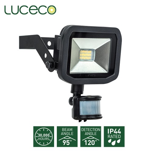 Luceco Guardian Slimline LED Floodlight with PIR 6500K Cool Daylight