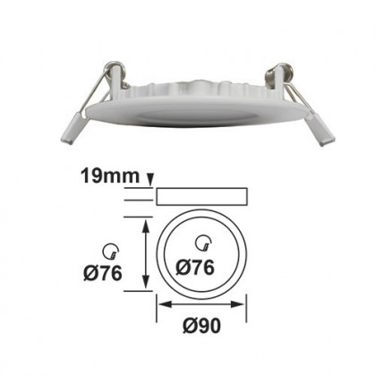 Luceco LED Eco Circular Edgelit LuxPanel Downlight Lampu Siling Benam 90mm Warm White / Cool White 3W 135 Lumens Luceco LED Eco Circular Edgelit LuxPanel Downlight Lampu Siling Benam 90mm Warm White / Cool White 3W 135 Lumens