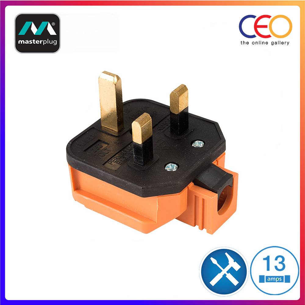 Masterplug Rewireable Heavy Duty Industrial Quality 3pin Mains Plug