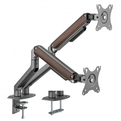 Brateck Dual Monitor Stand Economical Spring-Assisted Monitor Arm Fit 17"-32" Up to 9kg VESA 75x75/100x100 LDT63-C024 Brateck Dual Monitor Stand Economical Spring-Assisted Monitor Arm Fit 17"-32" Up to 9kg VESA 75x75/100x100 LDT63-C024