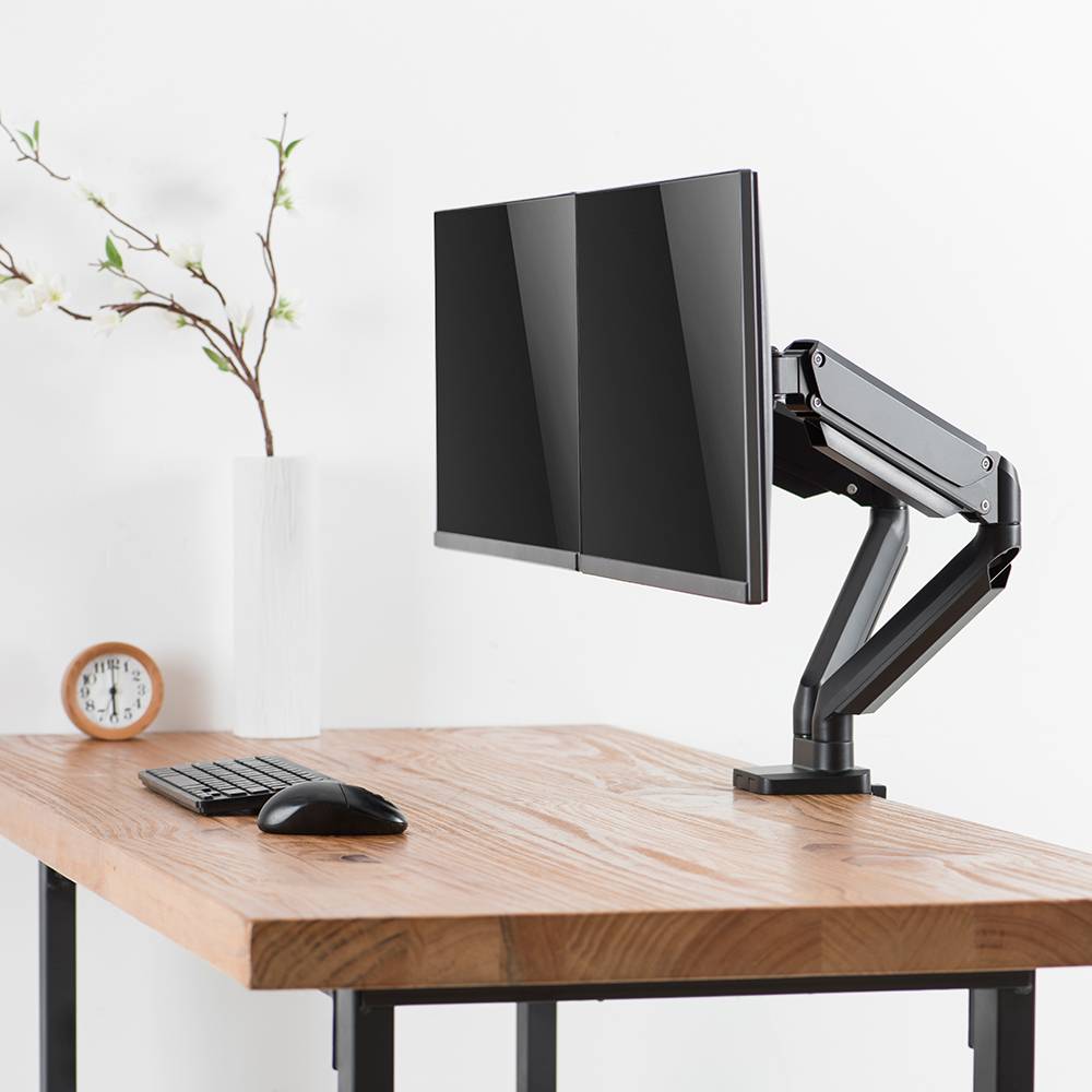 Brateck Premium Dual Monitors Stand Aluminum Gas Spring Monitor Arm Fit