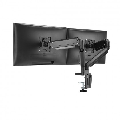Brateck Premium Dual Monitors Stand Aluminum Gas Spring Monitor Arm Fit 17"-32" Monitor Up to 8KG VESA 75x75/100x100