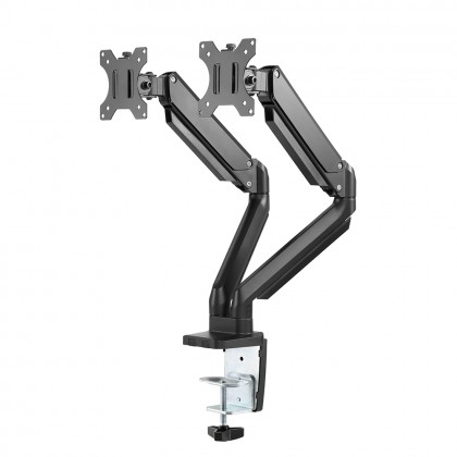 Brateck Premium Dual Monitors Stand Aluminum Gas Spring Monitor Arm Fit 17"-32" Monitor Up to 8KG VESA 75x75/100x100