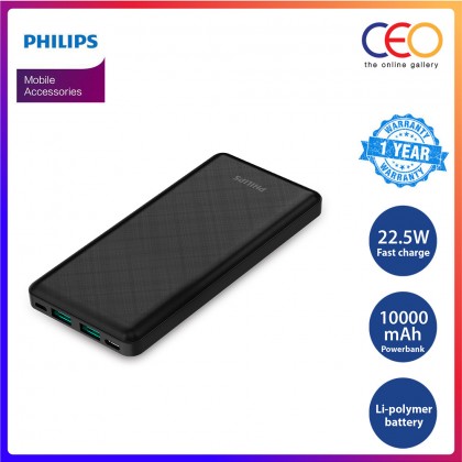 Philips 22.5W Power Bank 10000mAh Fast Charge Powerbank for Smartphone Battery External DLP7790HB