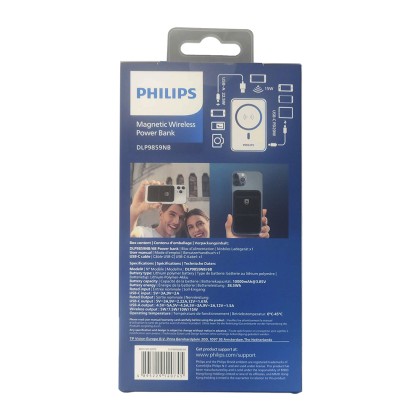 Philips 15W Magnetic Wireless Power Bank 10000mAh Powerbank USB Type C DLP9859N