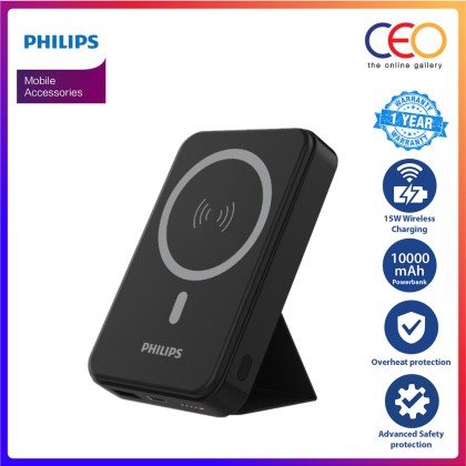 Philips 15W Magnetic Wireless Power Bank 10000mAh Powerbank USB Type C DLP9859N