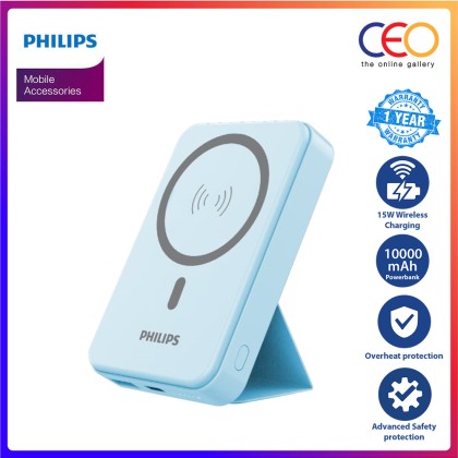 Philips 15W Magnetic Wireless Power Bank 10000mAh Powerbank USB Type C DLP9859N