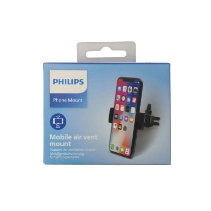 Philips One-handed Air Vent Mount Car Phone Holder With Padded Grip DLK1411AB