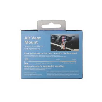Philips One-handed Air Vent Mount Car Phone Holder With Padded Grip DLK1411AB