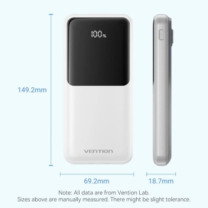 Vention 10000mAh Power Bank 22.5W Super Fast Charging with LED Digital Display Powerbank