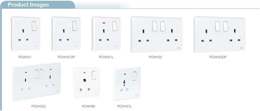 British General 1-Gang Single 13Amp Switched Type-G Socket Outlet Power ...