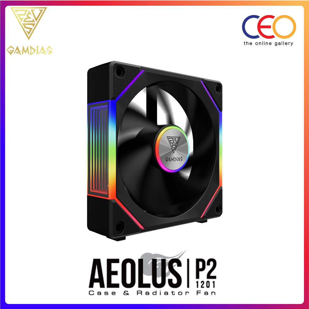 P2 Radiator Gamdias AEOLUS P2 120mm PC Case and Radiator Fan ARGB PWM Swappable ...